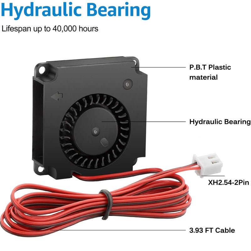 GDSTIME 2 Pack 40mm Blower Fan 12V 40x40x10mm 4010 DC Brushless Cooling Replacement Fans for 3D Printer - Image 5